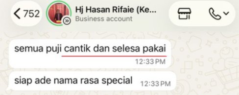 Hj Hasan Rifaie: semua puji cantik dan selesa pakai, siap ada nama rasa special